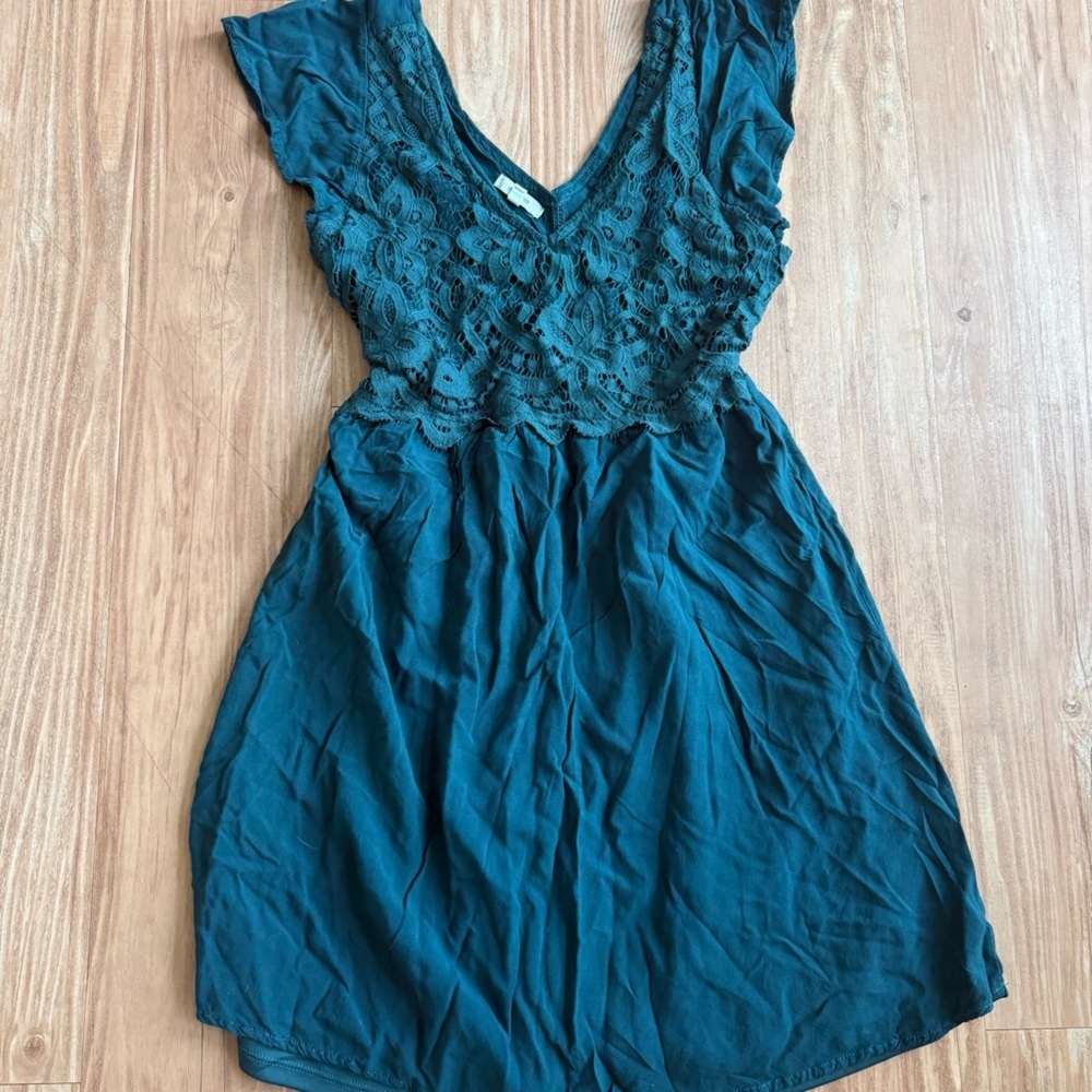 Maurices Teal Lace Skater Dress - Picture 6 of 8